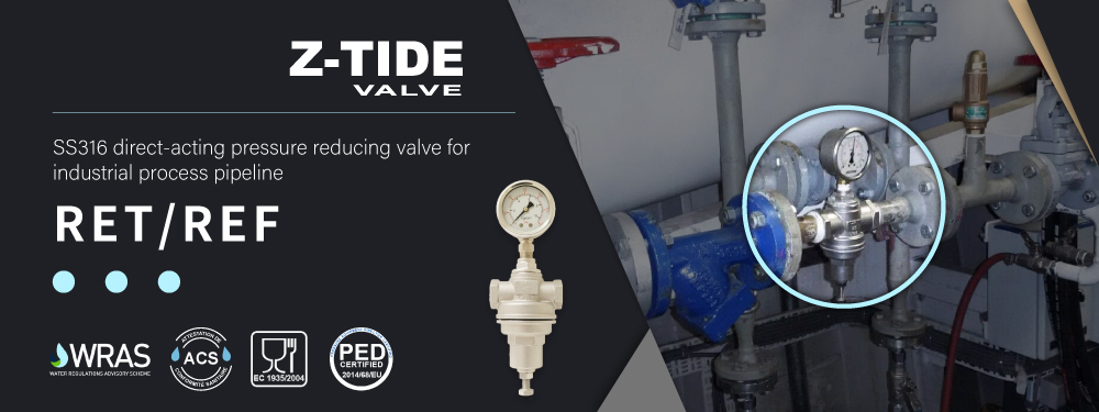 Z-Tide Direct acting pressure reducing valve used in industrial pipeline system for stable pressure control